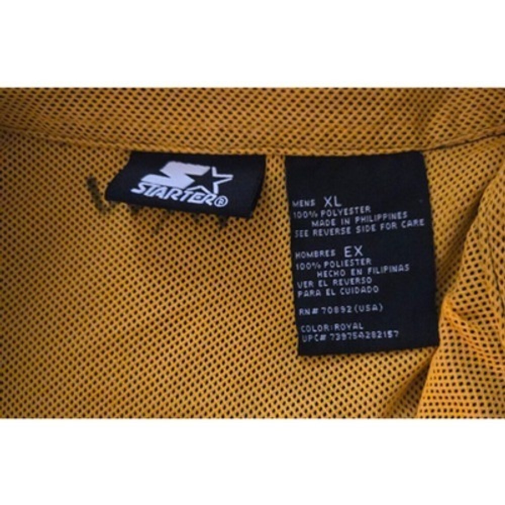 Starter Jacket Mens XL Royal Blue Yellow Colorblock Windbreaker - Picture 6 of 11